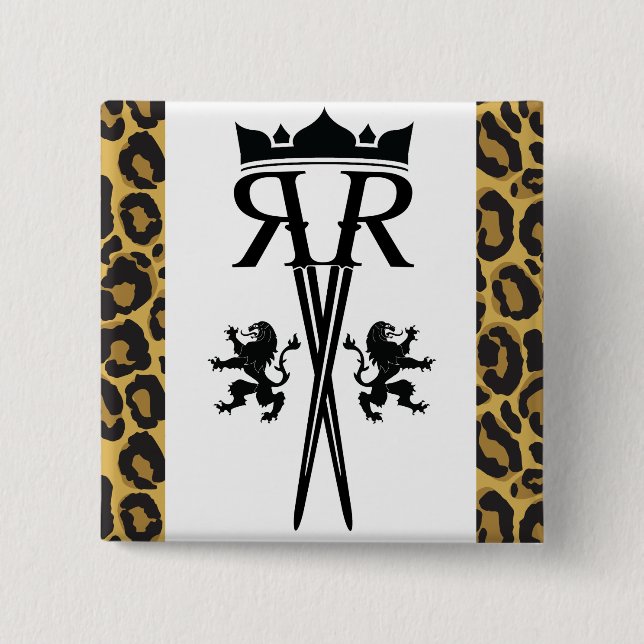 Badge Carré 5 Cm Bouton de logo de rr (Devant)