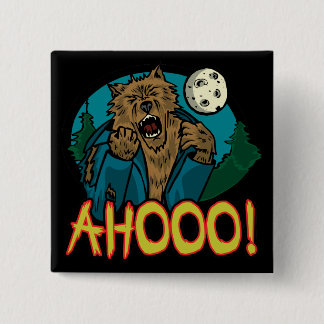 Badge Carré 5 Cm Bouton de loup-garou