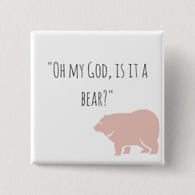 Badge Carré 5 Cm Bouton de l'ours d'Ian (Devant)