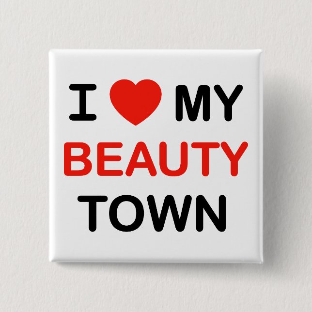 Badge Carré 5 Cm Bouton de ma ville de beauté (Devant)