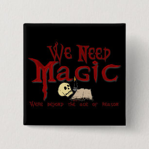 Badge Carré 5 Cm Bouton de magie du besoin