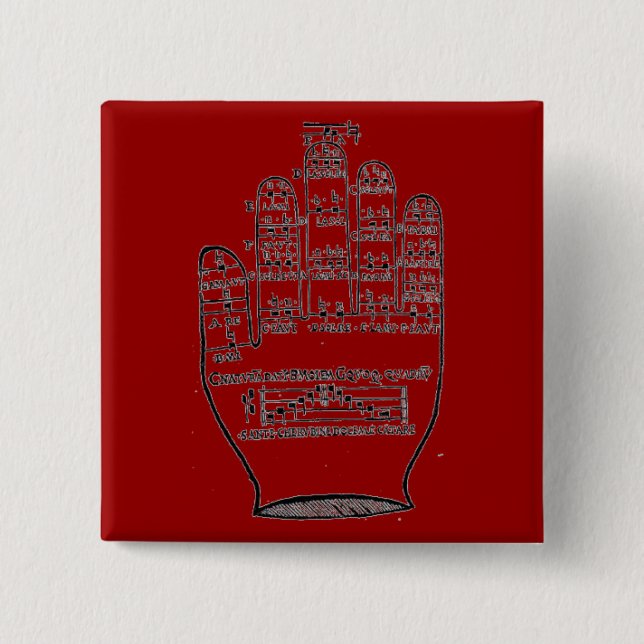 Badge Carré 5 Cm Bouton de main de Guidonian (Devant)