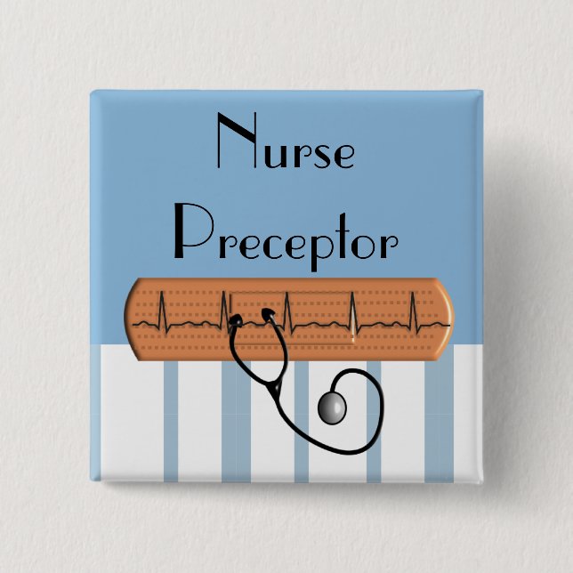 Badge Carré 5 Cm Bouton de maître de soins (Devant)