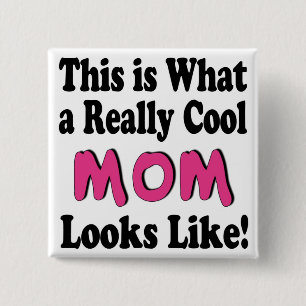 Badge Carré 5 Cm Bouton de Maman Cool