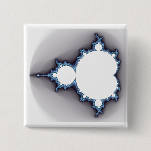 Badge Carré 5 Cm Bouton de Mandelbrot de fractale