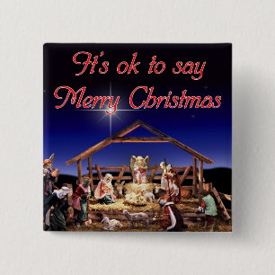 Badge Carré 5 Cm bouton de merrychristmas-carré