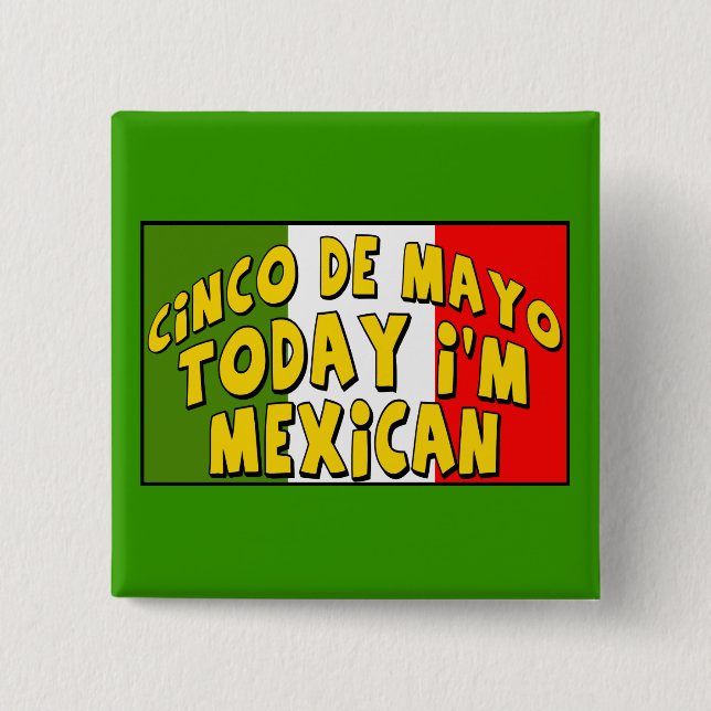Badge Carré 5 Cm Bouton de Mexicain de Cinco De Mayo (Devant)