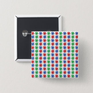 Badge Carré 5 Cm Bouton de motif abstrait étrange