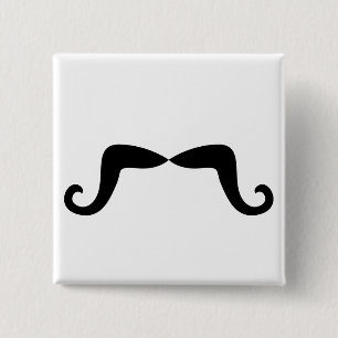 Badge Carré 5 Cm Bouton de moustache