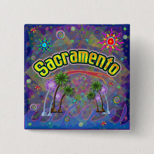 Badge Carré 5 Cm Bouton de Noble Voyage de Sacramento
