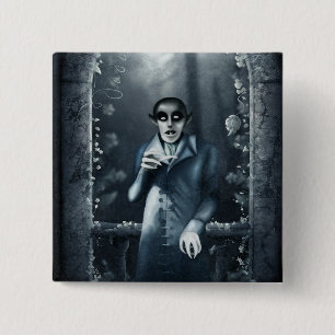 Badge Carré 5 Cm Bouton de Nosferatu