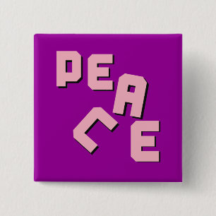 Badge Carré 5 Cm Bouton de paix fragmentaire