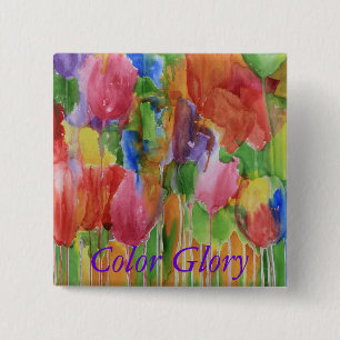 Badge Carré 5 Cm Bouton de Palooza de tulipe