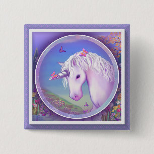 Badge Carré 5 Cm Bouton de paradis violet