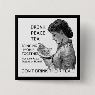 BADGE CARRÉ 5 CM BOUTON DE PARTIE D'ANTI-TEA