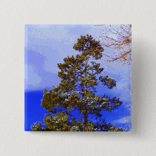 Badge Carré 5 Cm Bouton de pin d'hiver