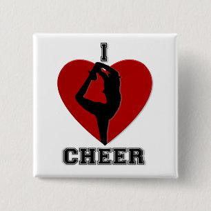 Badge Carré 5 Cm Bouton de pom-pom girl