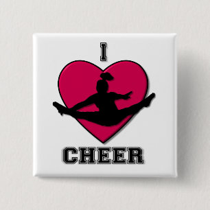Badge Carré 5 Cm Bouton de pom-pom girl