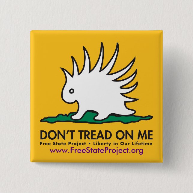 Badge Carré 5 Cm Bouton de PorcupineGadsden (Devant)