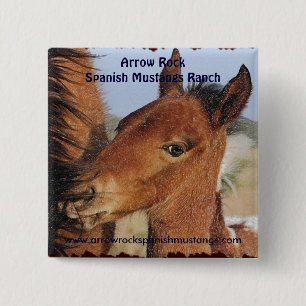 Badge Carré 5 Cm Bouton de poulain Mustang espagnol