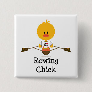 Badge Carré 5 Cm Bouton de poussin d'aviron