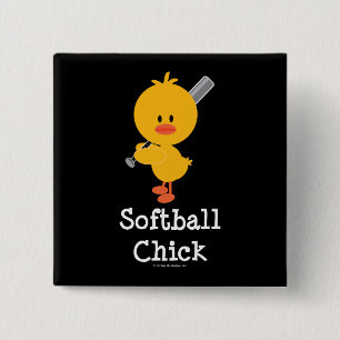 Badge Carré 5 Cm Bouton de poussin du base-ball