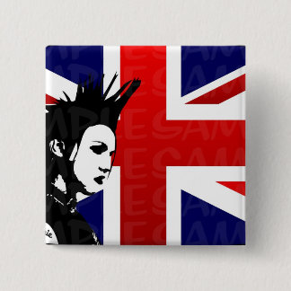 Badge Carré 5 Cm Bouton de punk d'Union Jack