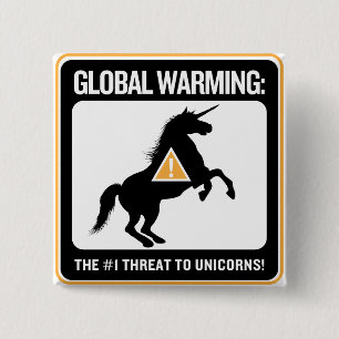 Badge Carré 5 Cm Bouton de réchauffement climatique