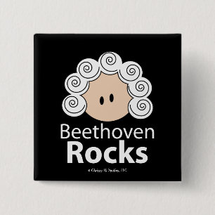Badge Carré 5 Cm Bouton de roches de Beethoven