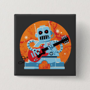 Badge Carré 5 Cm Bouton de Rockbot