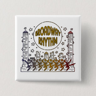 Badge Carré 5 Cm Bouton de rythme de Broadway
