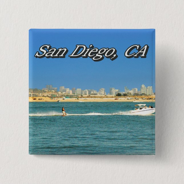 Badge Carré 5 Cm Bouton de San Diego (Devant)