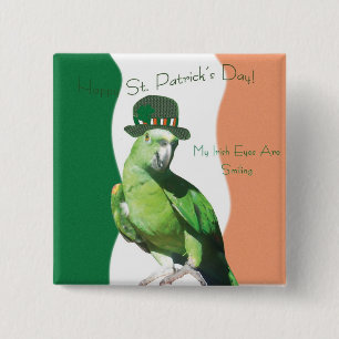 Badge Carré 5 Cm Bouton de sourire de yeux irlandais