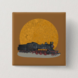 Badge Carré 5 Cm Bouton de talent de train