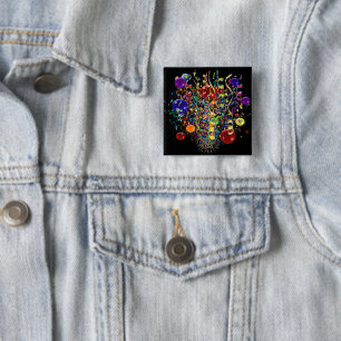 Badge Carré 5 Cm Bouton de temps de partie