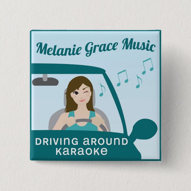 Badge Carré 5 Cm Bouton de TheMelanieGrace (Devant)