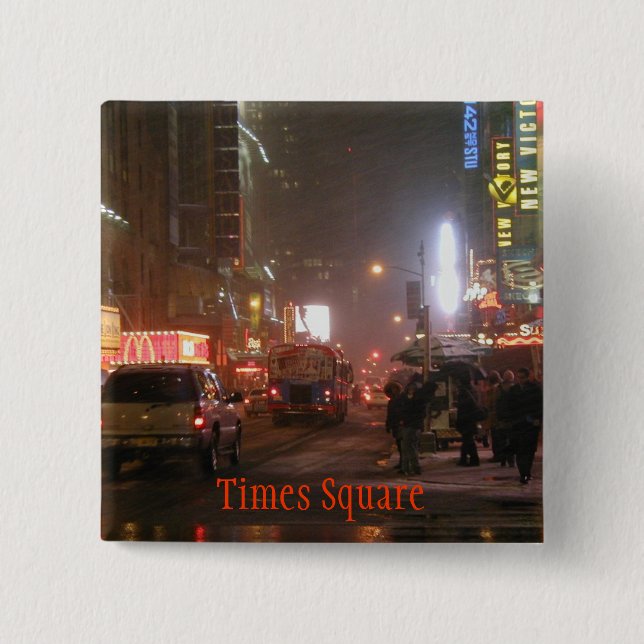 Badge Carré 5 Cm Bouton de Times Square (Devant)