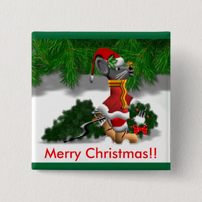 Badge Carré 5 Cm bouton de treeMouse (Devant)