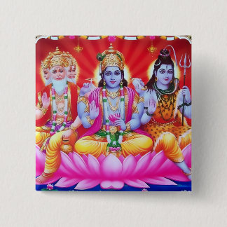 Badge Carré 5 Cm Bouton de Trimurti