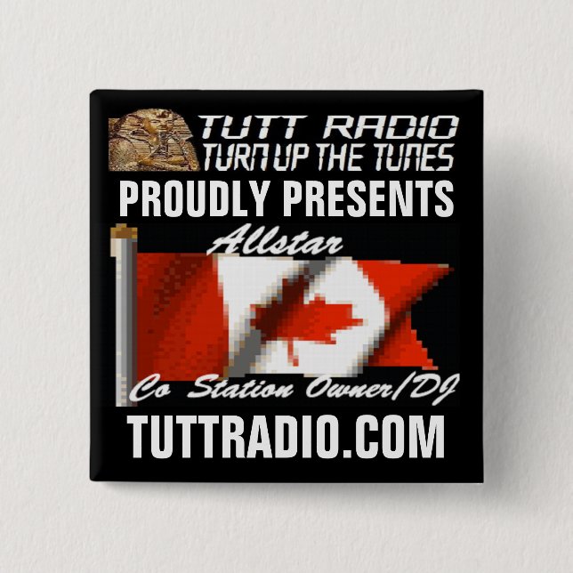 Badge Carré 5 Cm Bouton de Tutt Allstar par radio (Devant)