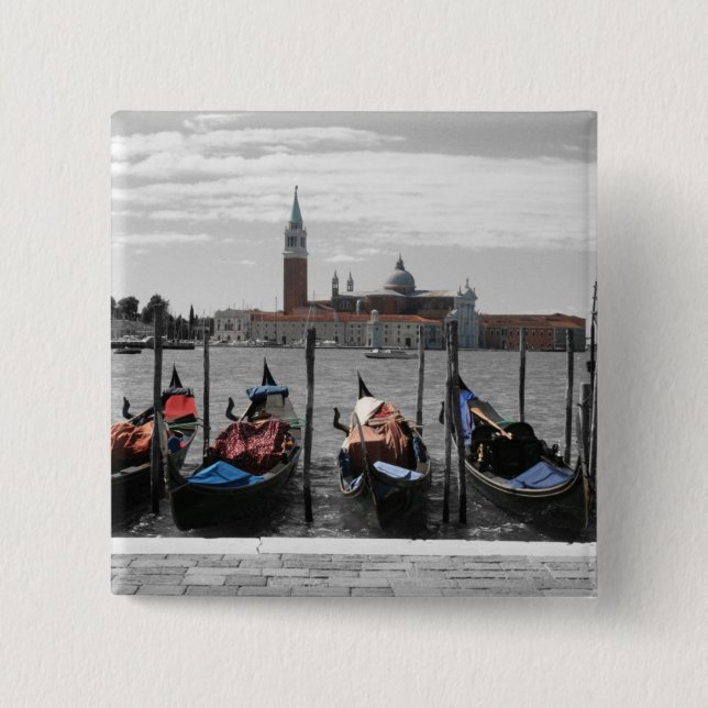 Badge Carré 5 Cm Bouton de Venise (Devant)