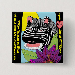 Badge Carré 5 Cm Bouton de zèbres d'EDS