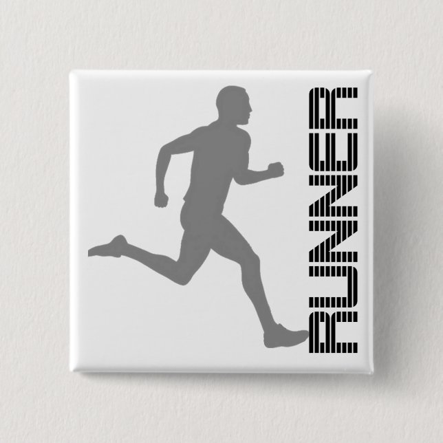 Badge Carré 5 Cm Bouton de zone de coureurs (Devant)