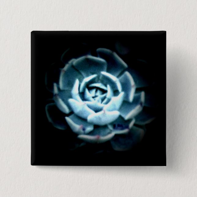 Badge Carré 5 Cm Bouton d'Echeveria 2 de planète (Devant)