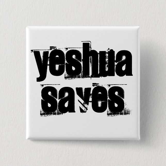 Badge Carré 5 Cm Bouton d'économie de Yeshua (Devant)