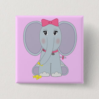 Badge Carré 5 Cm Bouton d'éléphant classé par chiot
