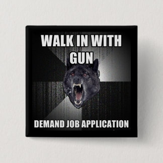 Badge Carré 5 Cm Bouton Demande d'application de travail