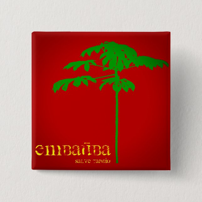 Badge Carré 5 Cm Bouton d'Embaúba (Devant)