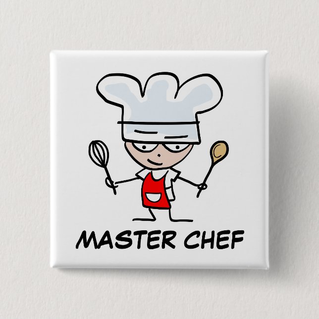 Badge Carré 5 Cm Bouton d'épinglage du chef maître (Devant)