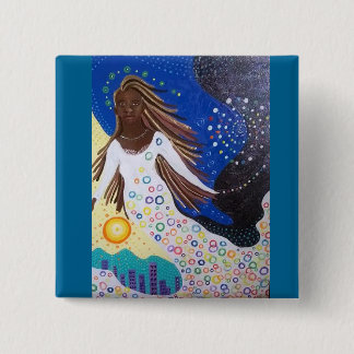 Badge Carré 5 Cm Bouton d'esprit d'ange de Souljourn